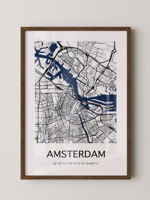 Amsterdam Stadtplan minimalistisch