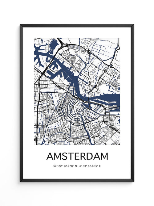 Amsterdam Stadtplan minimalistisch
