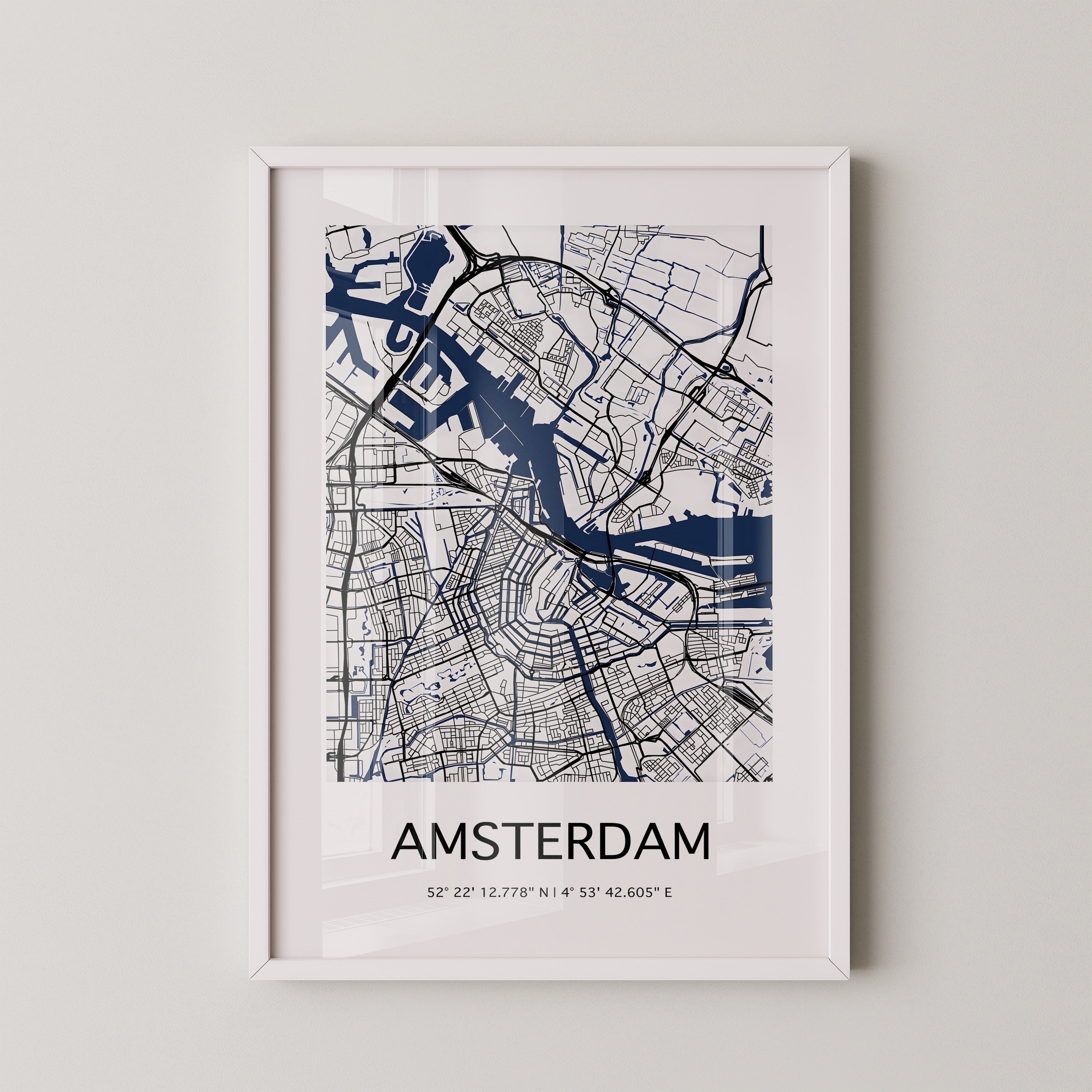 Amsterdam Stadtplan minimalistisch
