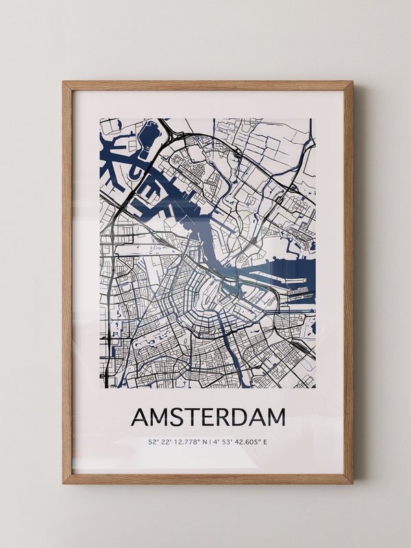 Amsterdam Stadtplan minimalistisch