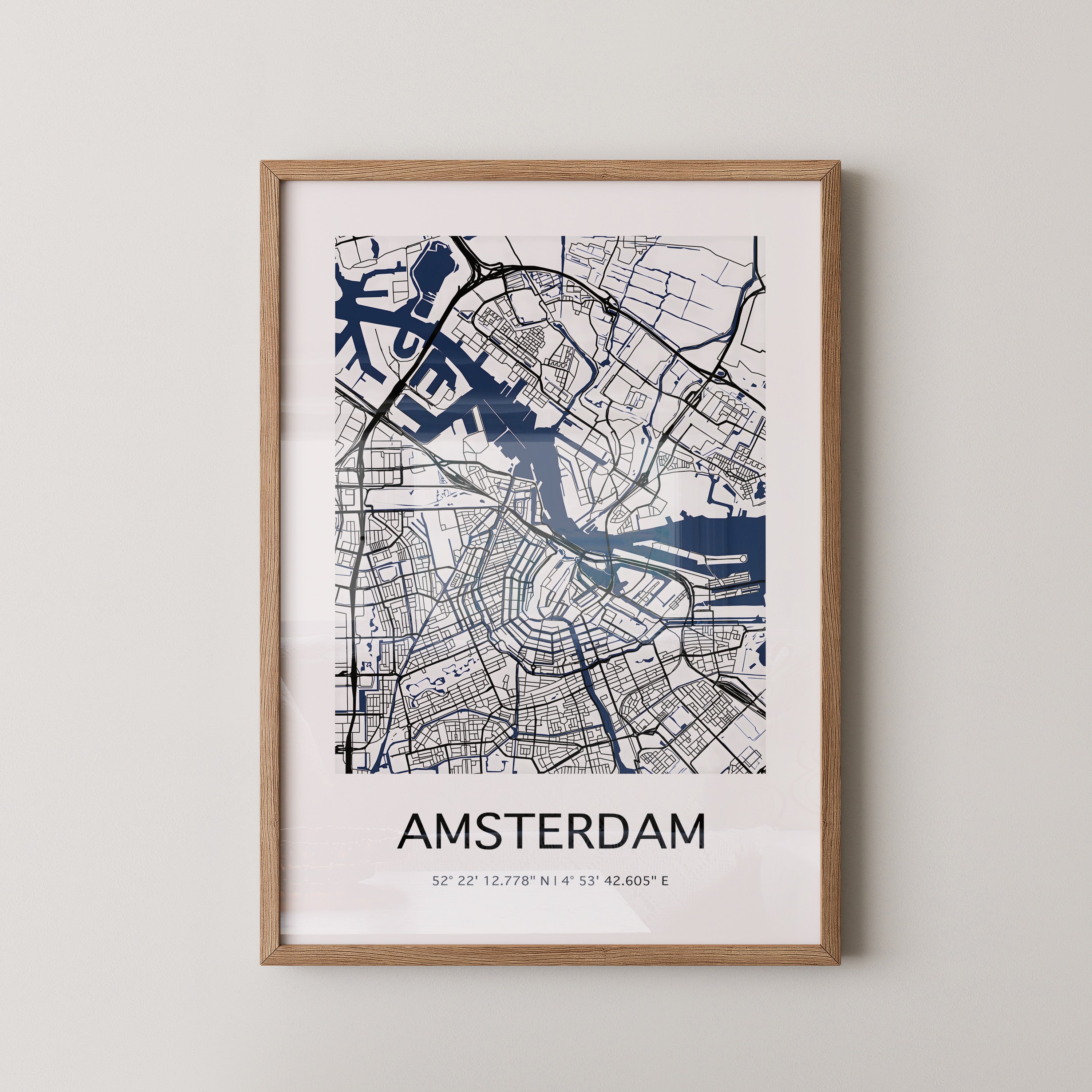 Amsterdam Stadtplan minimalistisch