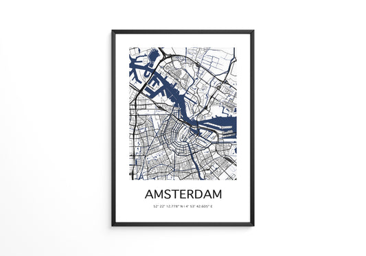 Amsterdam Stadtplan minimalistisch