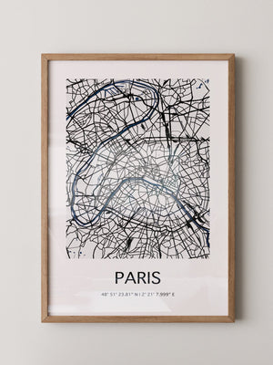 Paris Karte minimalistisch