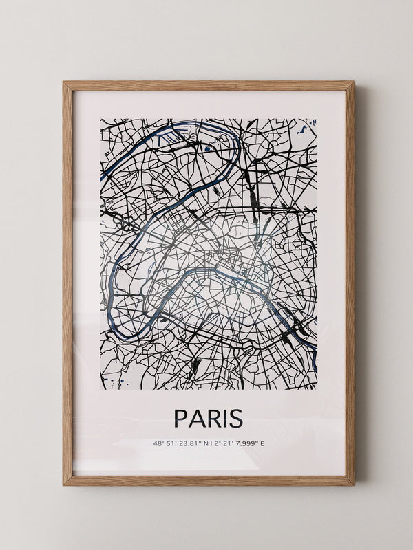 Paris Karte minimalistisch
