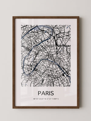 Paris Karte minimalistisch