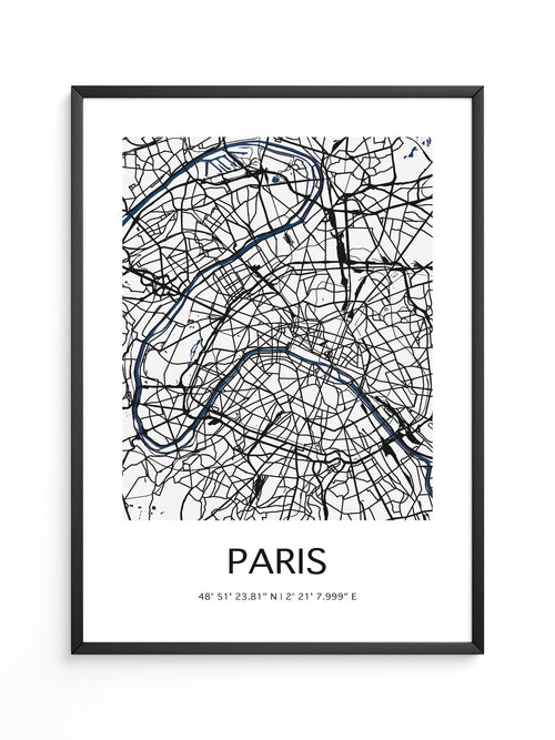 Paris Karte minimalistisch