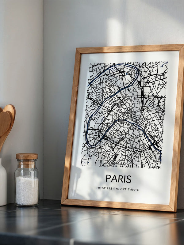 Paris Karte minimalistisch
