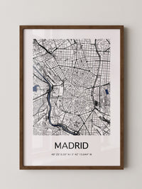 Stadtkarte Madrid – Schwarz auf Weiß