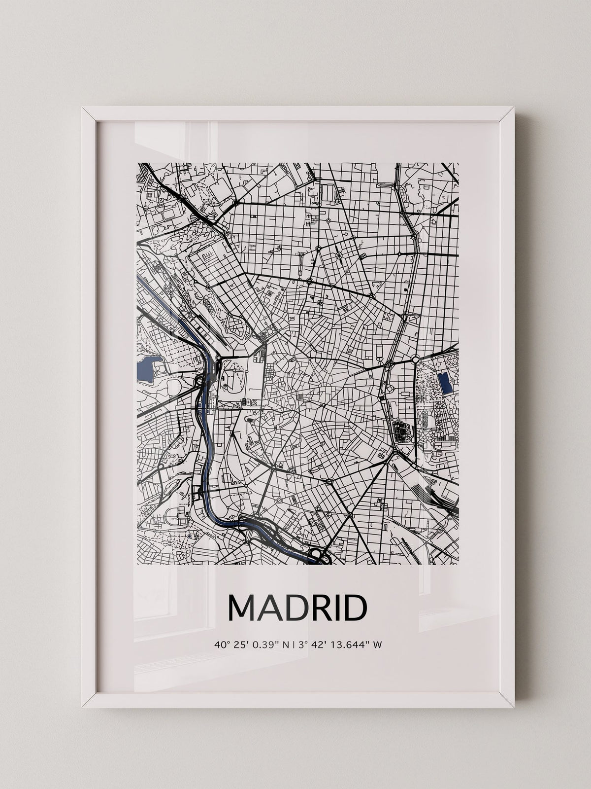 Stadtkarte Madrid – Schwarz auf Weiß