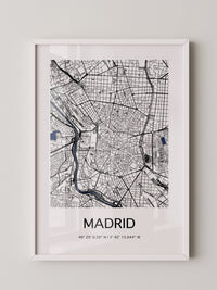 Stadtkarte Madrid – Schwarz auf Weiß