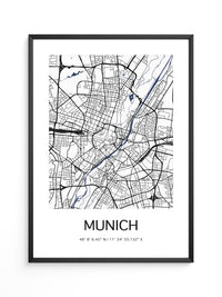 München Stadtplan minimalistisch