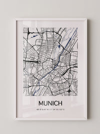 München Stadtplan minimalistisch
