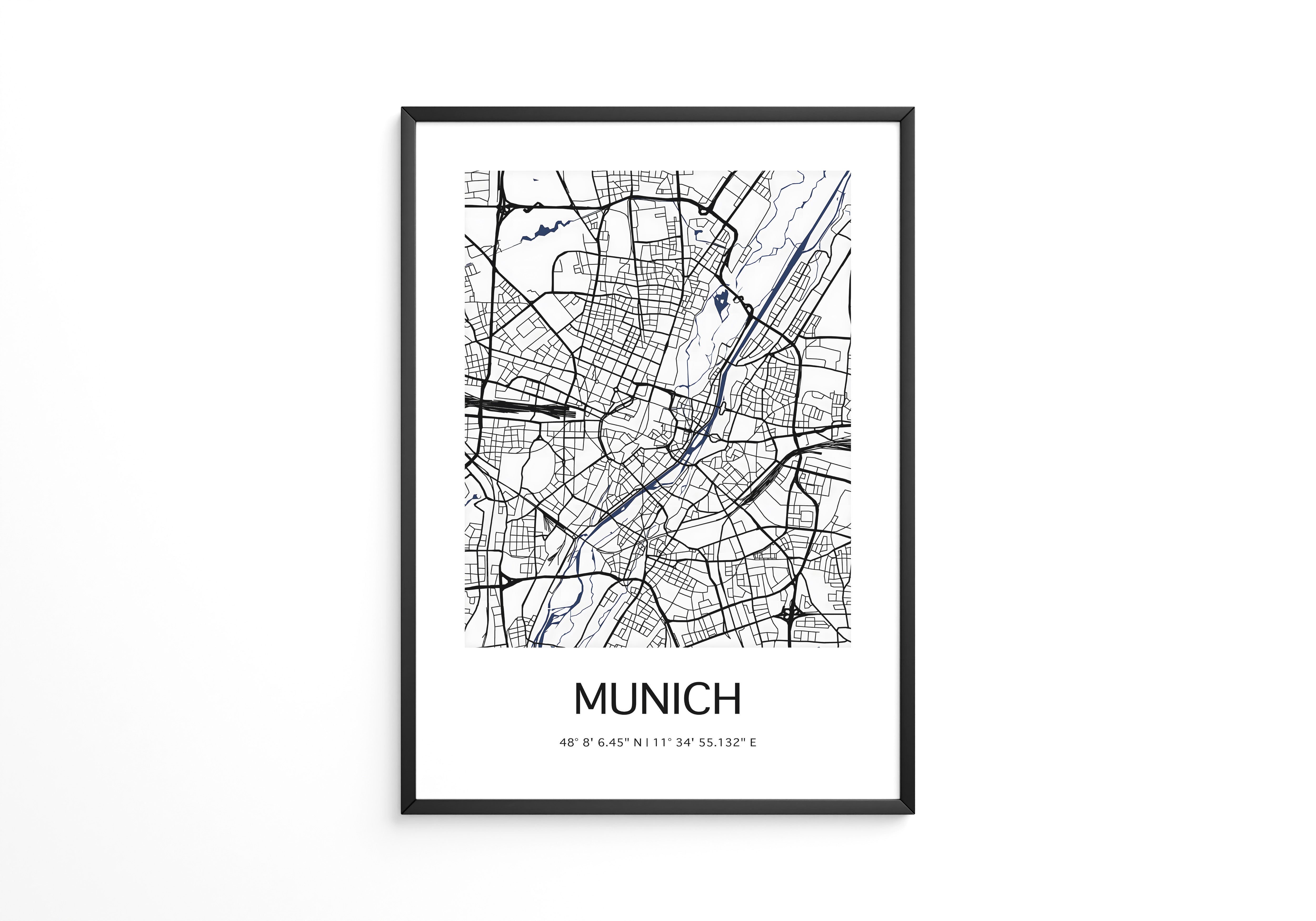München Stadtplan minimalistisch