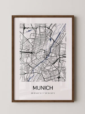 München Stadtplan minimalistisch