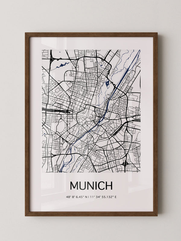 München Stadtplan minimalistisch