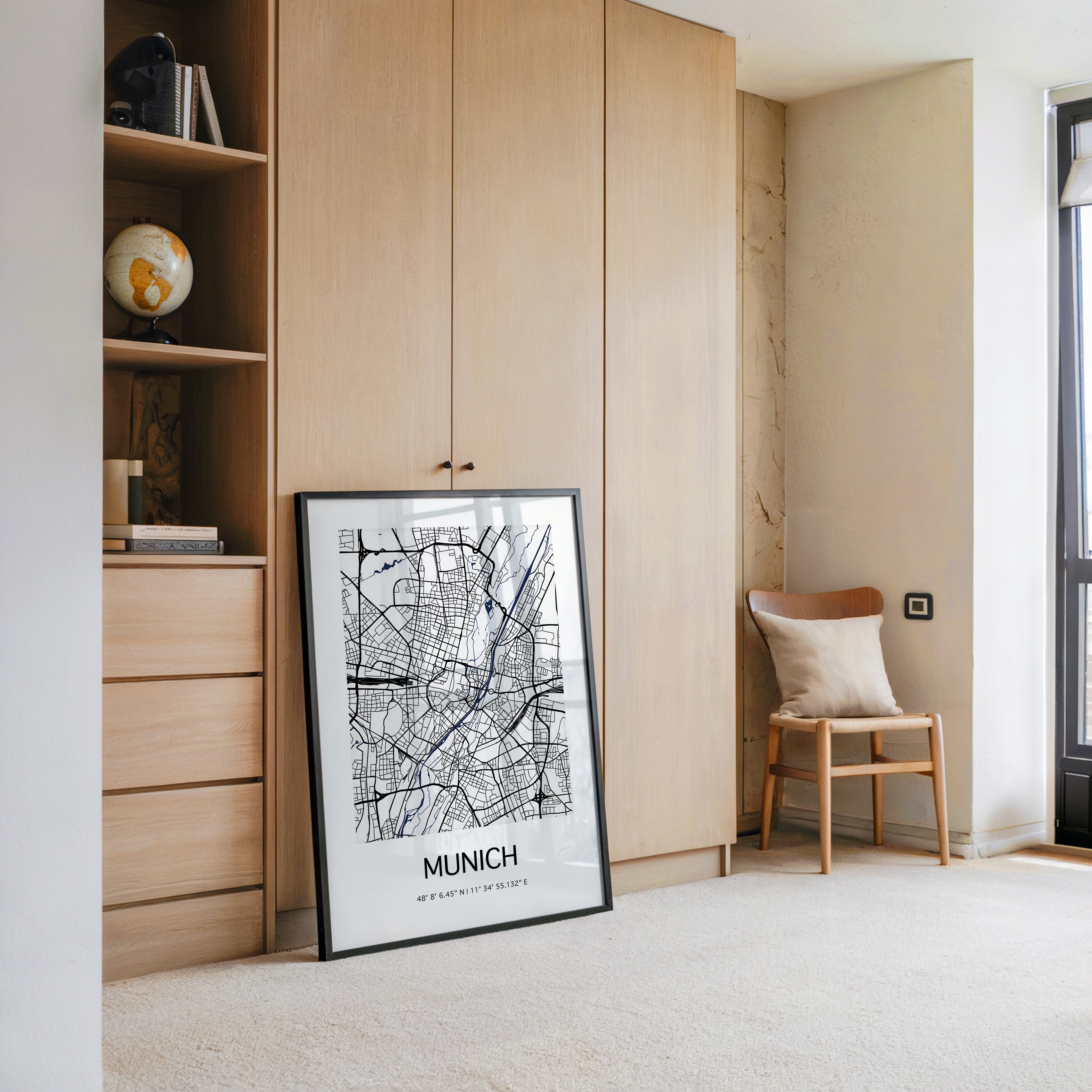 München Stadtplan minimalistisch