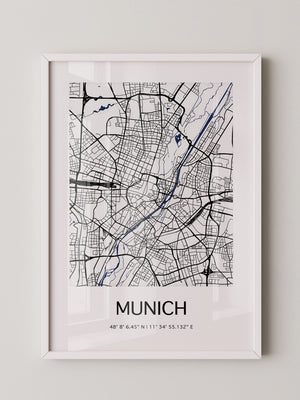 München Stadtplan minimalistisch