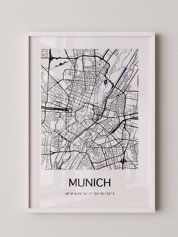 München Stadtplan minimalistisch
