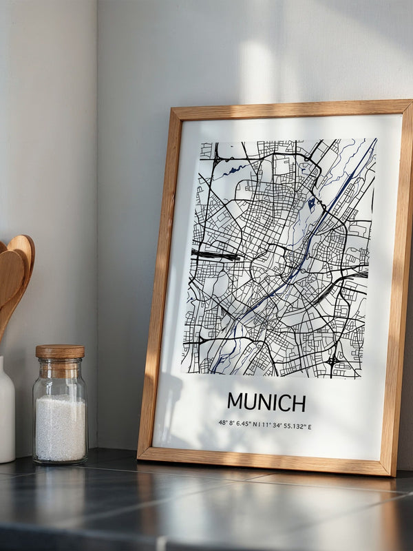 München Stadtplan minimalistisch