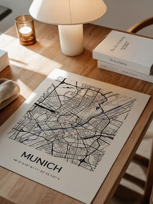 München Stadtplan minimalistisch