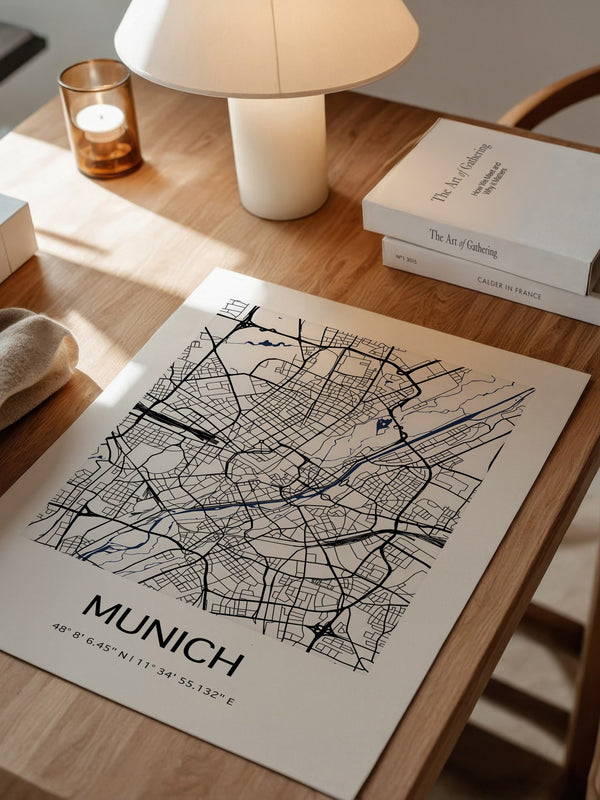 München Stadtplan minimalistisch