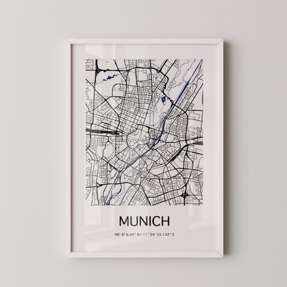München Stadtplan minimalistisch