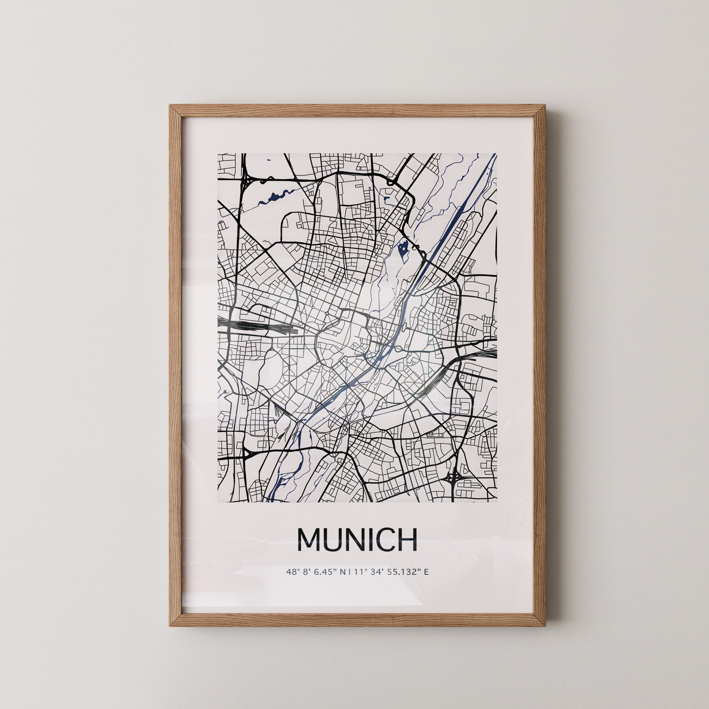 München Stadtplan minimalistisch