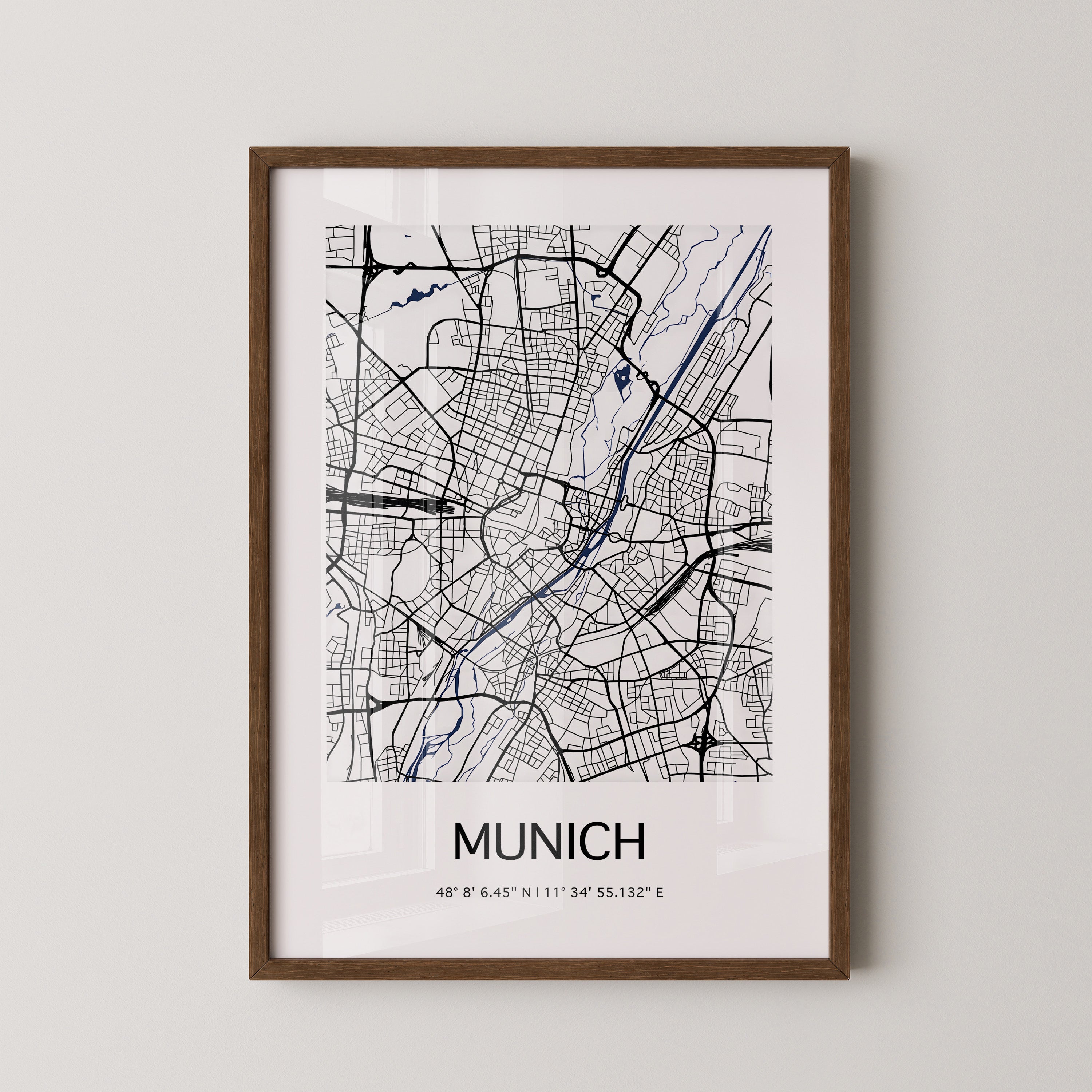 München Stadtplan minimalistisch