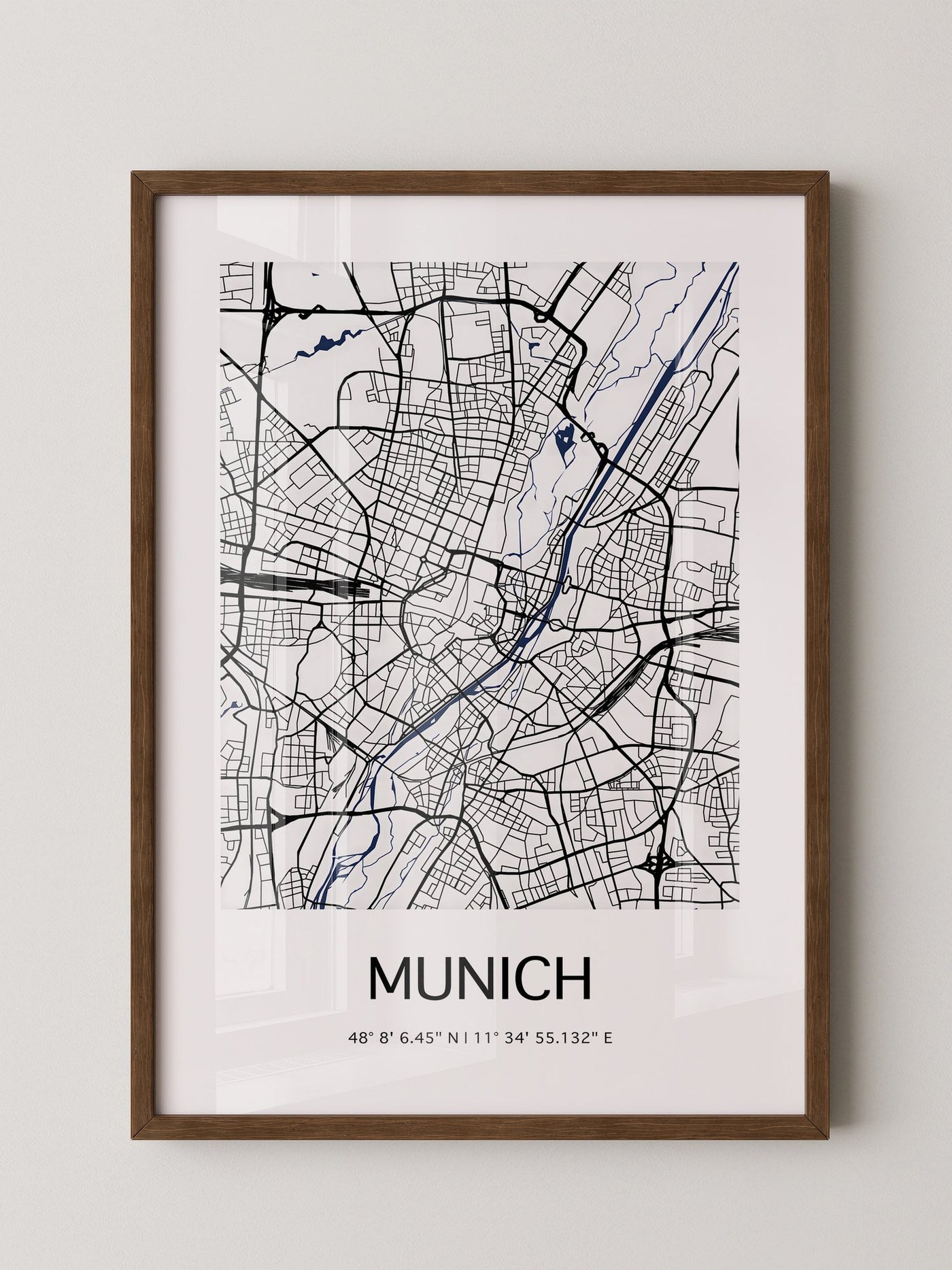 München Stadtplan minimalistisch