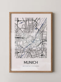 München Stadtplan minimalistisch