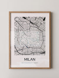 Mailand Stadtplan minimalistisch