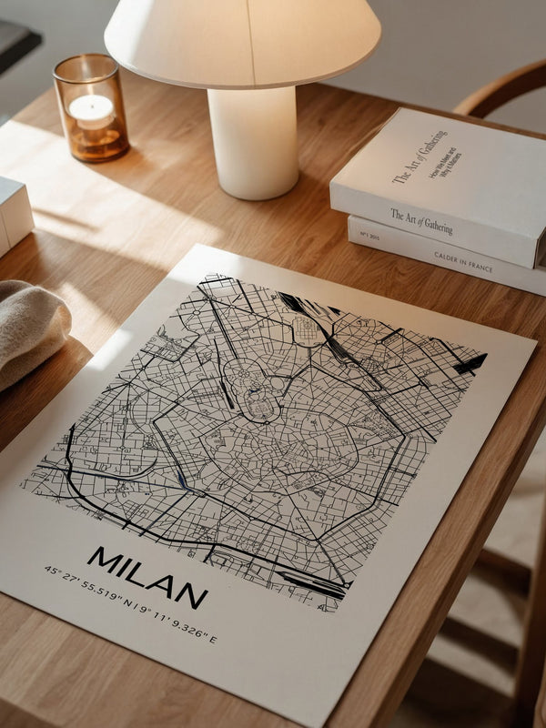 Mailand Stadtplan minimalistisch