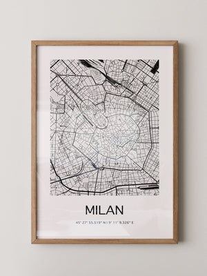Mailand Stadtplan minimalistisch