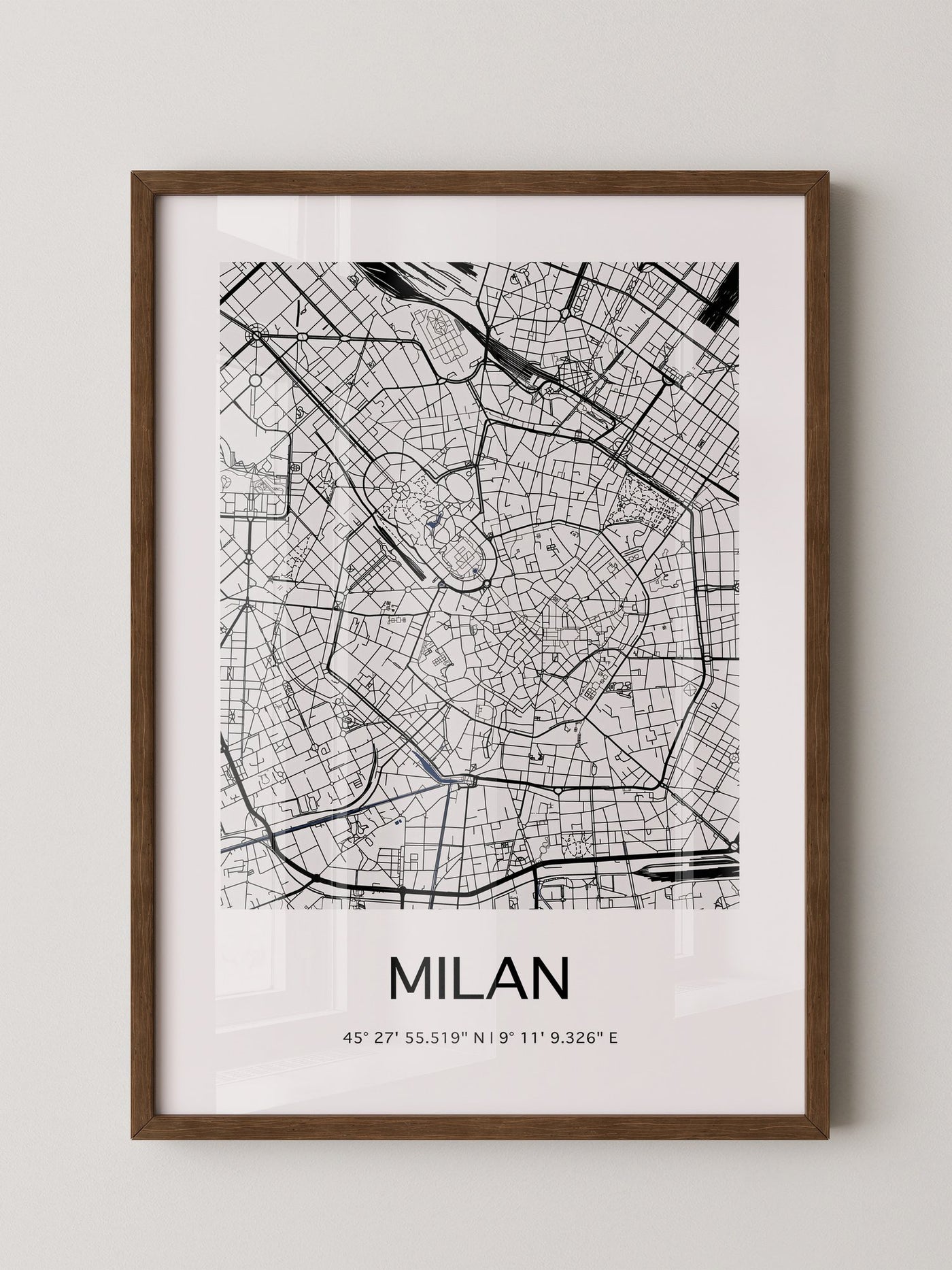 Mailand Stadtplan minimalistisch