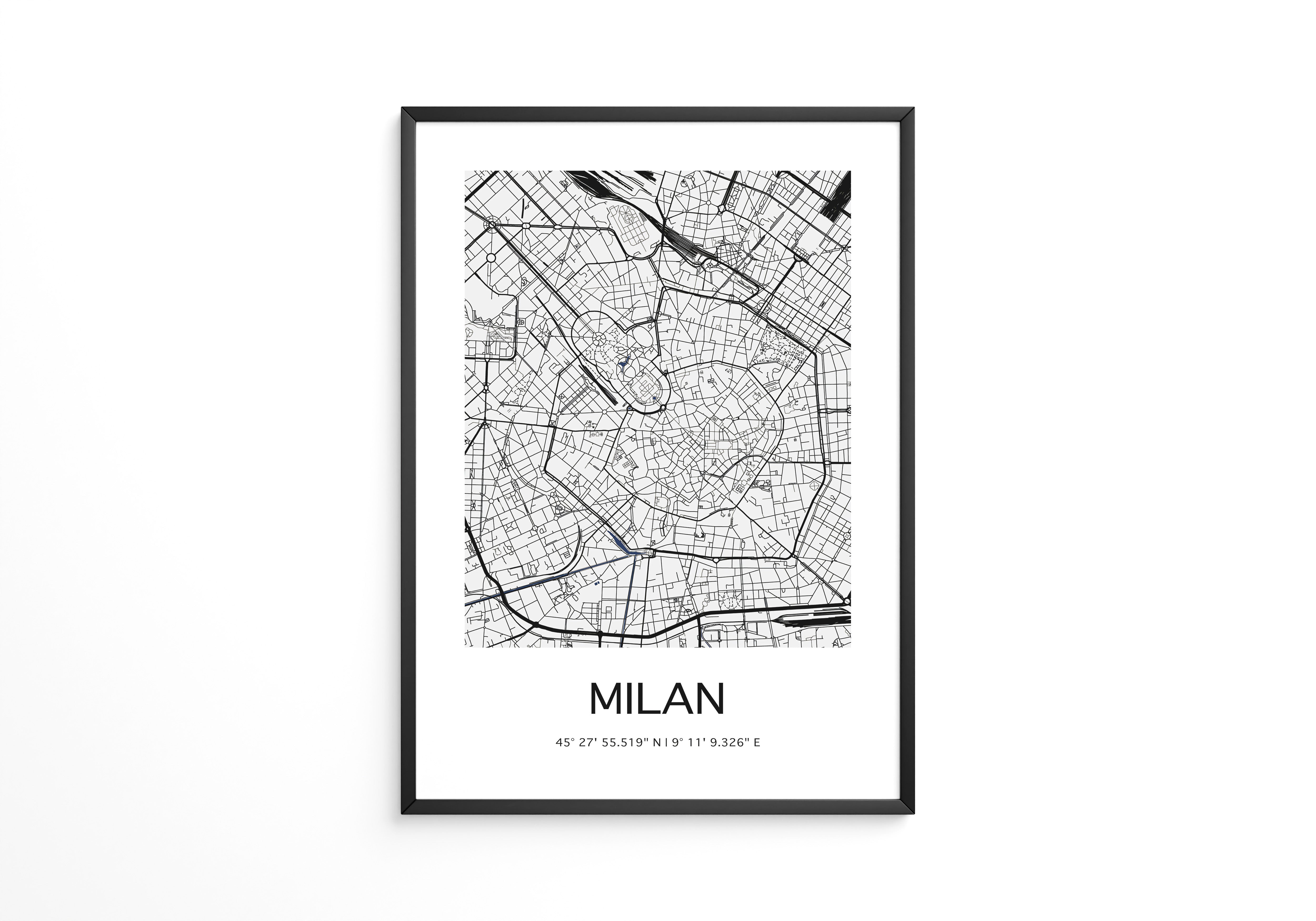 Mailand Stadtplan minimalistisch