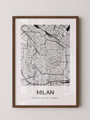 Mailand Stadtplan minimalistisch