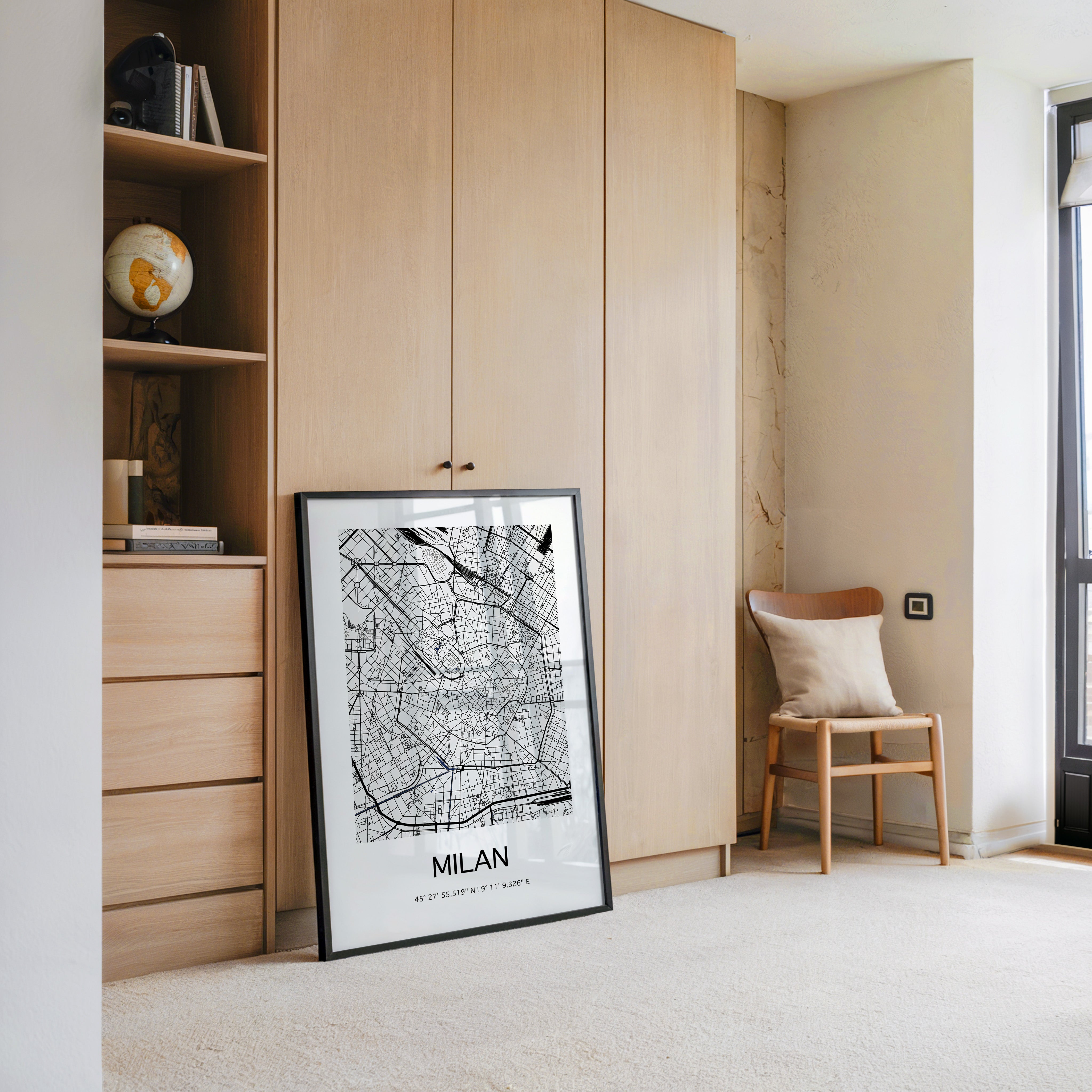 Mailand Stadtplan minimalistisch