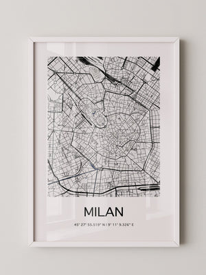 Mailand Stadtplan minimalistisch