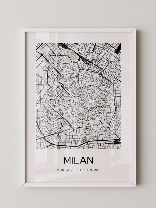 Mailand Stadtplan minimalistisch