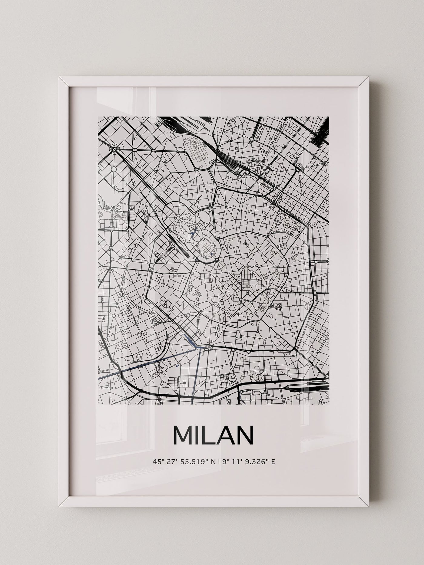 Mailand Stadtplan minimalistisch