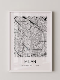 Mailand Stadtplan minimalistisch