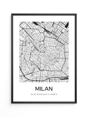 Mailand Stadtplan minimalistisch