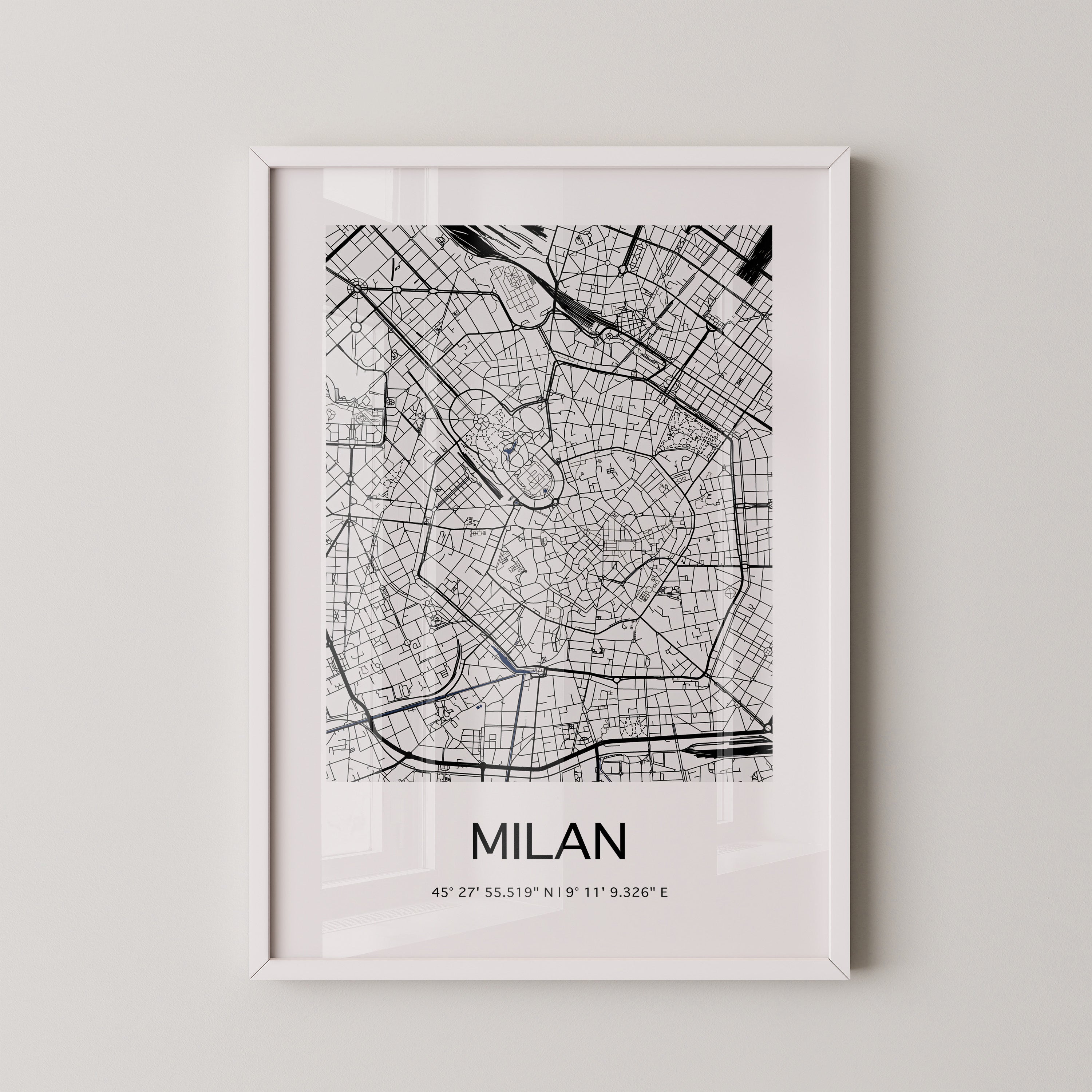 Mailand Stadtplan minimalistisch