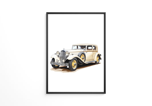 Klassischer Oldtimer cremefarben