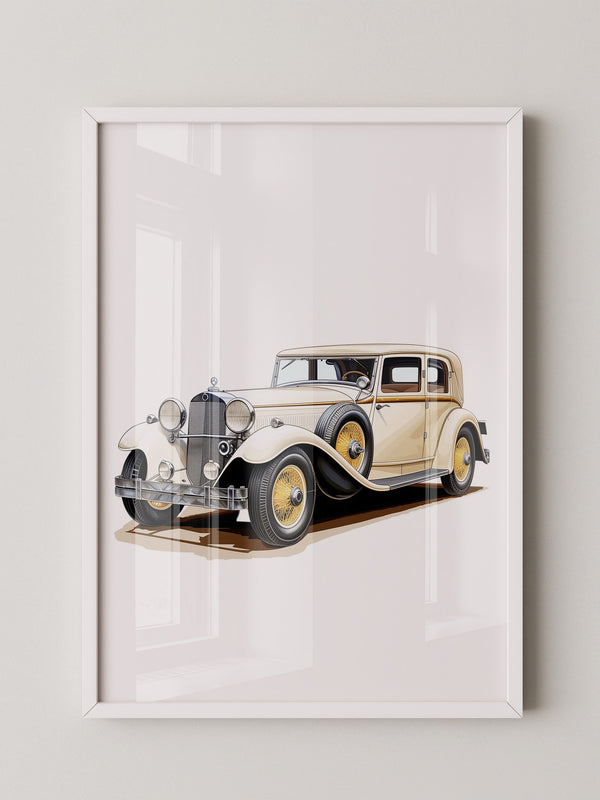 Klassischer Oldtimer cremefarben