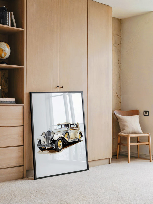 Klassischer Oldtimer cremefarben