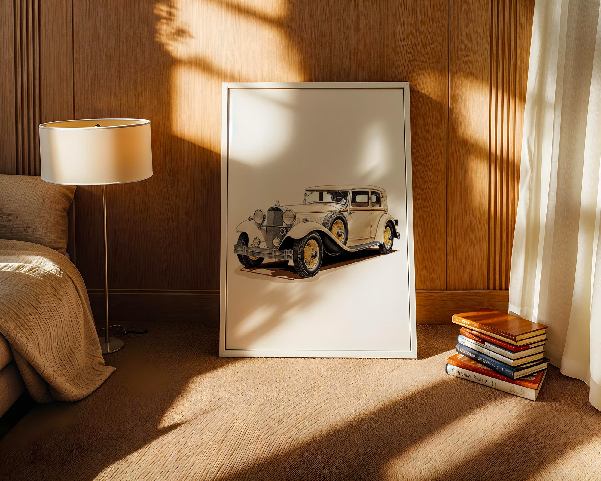 Klassischer Oldtimer cremefarben