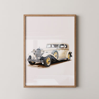 Klassischer Oldtimer cremefarben