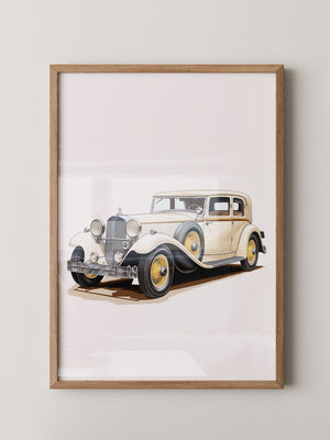 Klassischer Oldtimer cremefarben