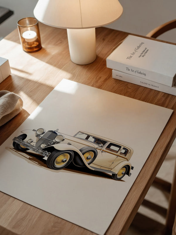 Klassischer Oldtimer cremefarben